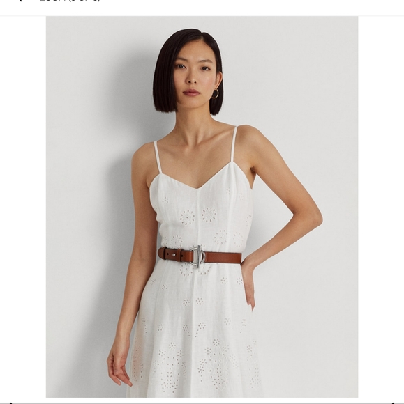 NWT Ralph Lauren Women's Eyelet-Embroidered Linen Dress - Picture 3 of 6